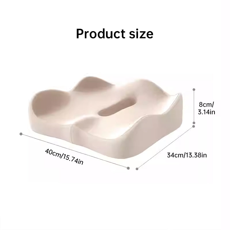 Memory Foam Car Seat Cushion with Coccyx & Lumbar Support — Universal Fit