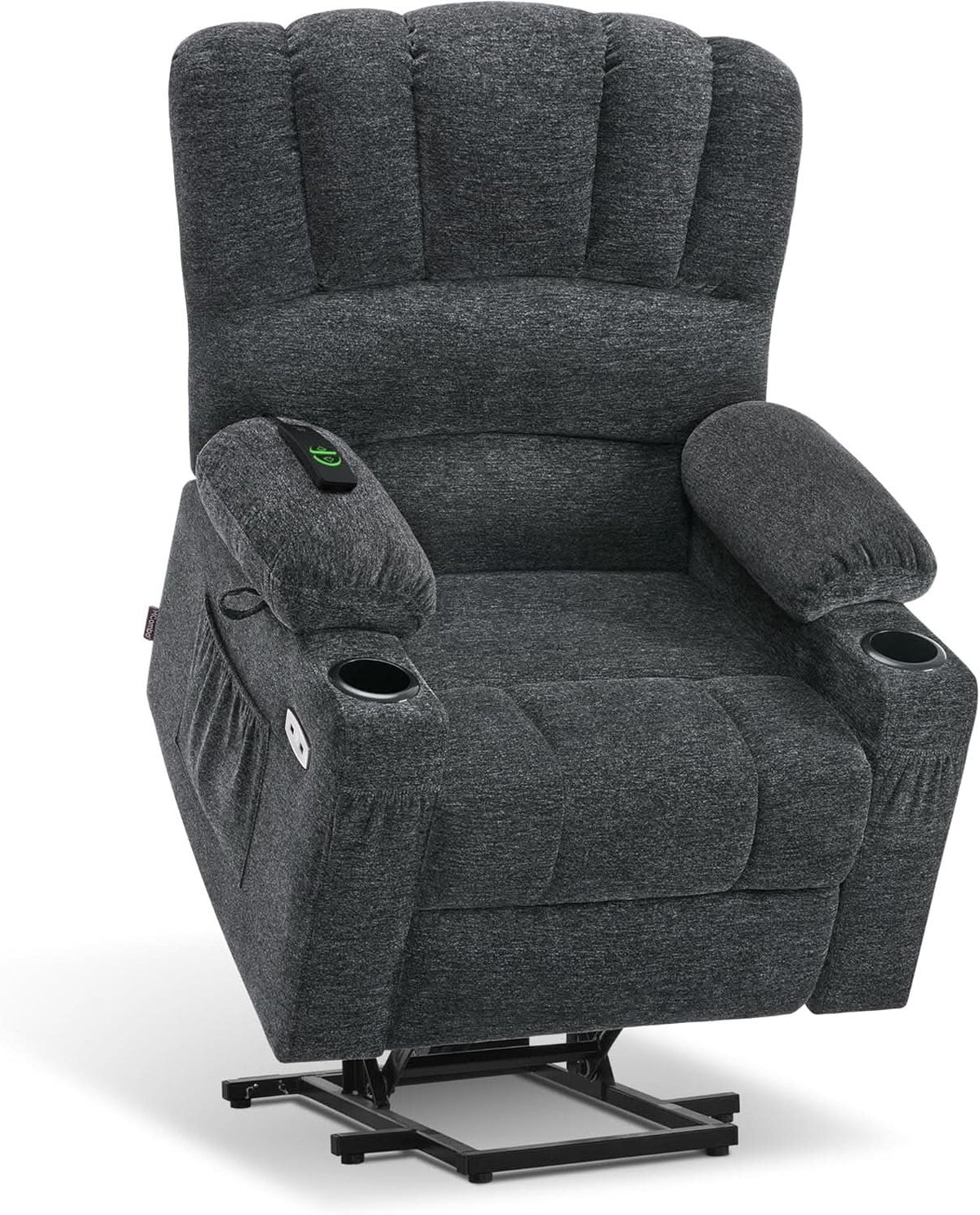 Dark Grey Power Lift Recliner With Massage And USB Charging-1
