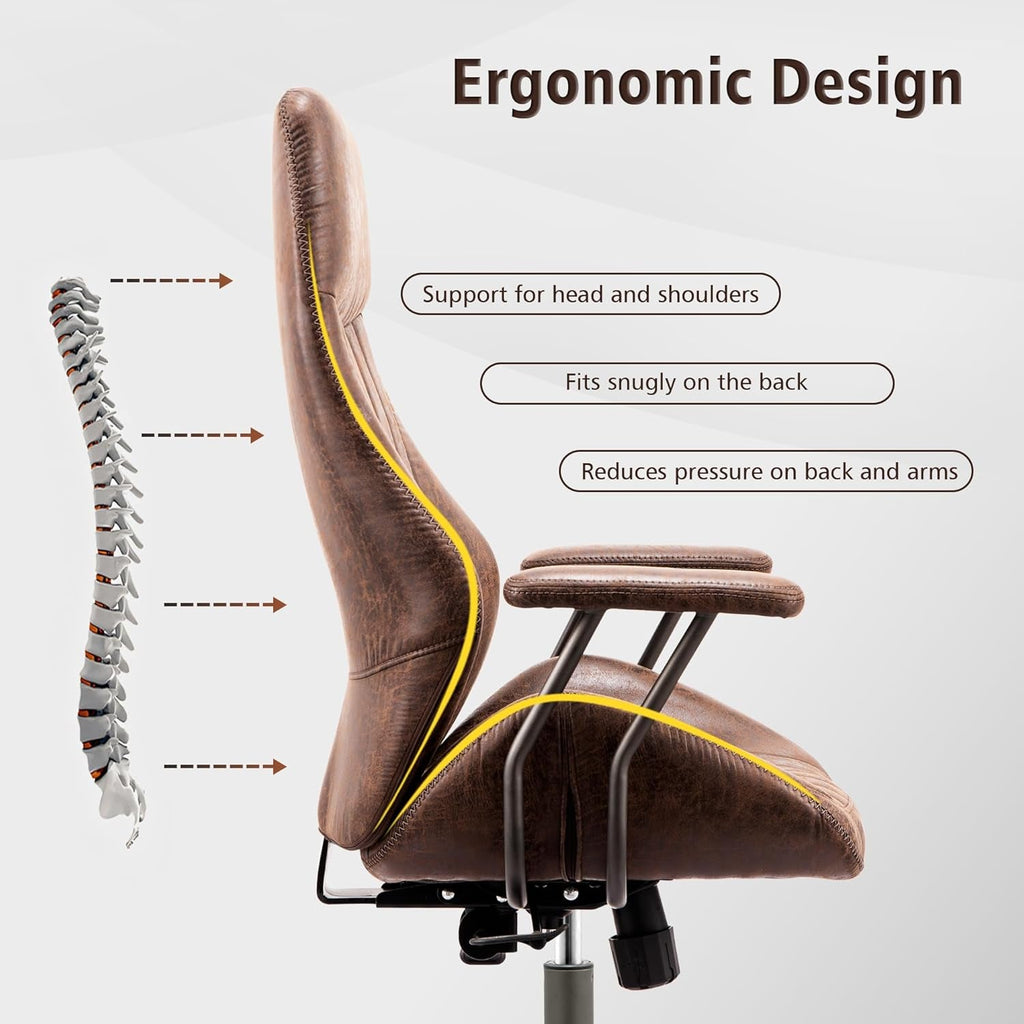 Dark Brown Ergonomic Executive Office Chair Deluxe-2