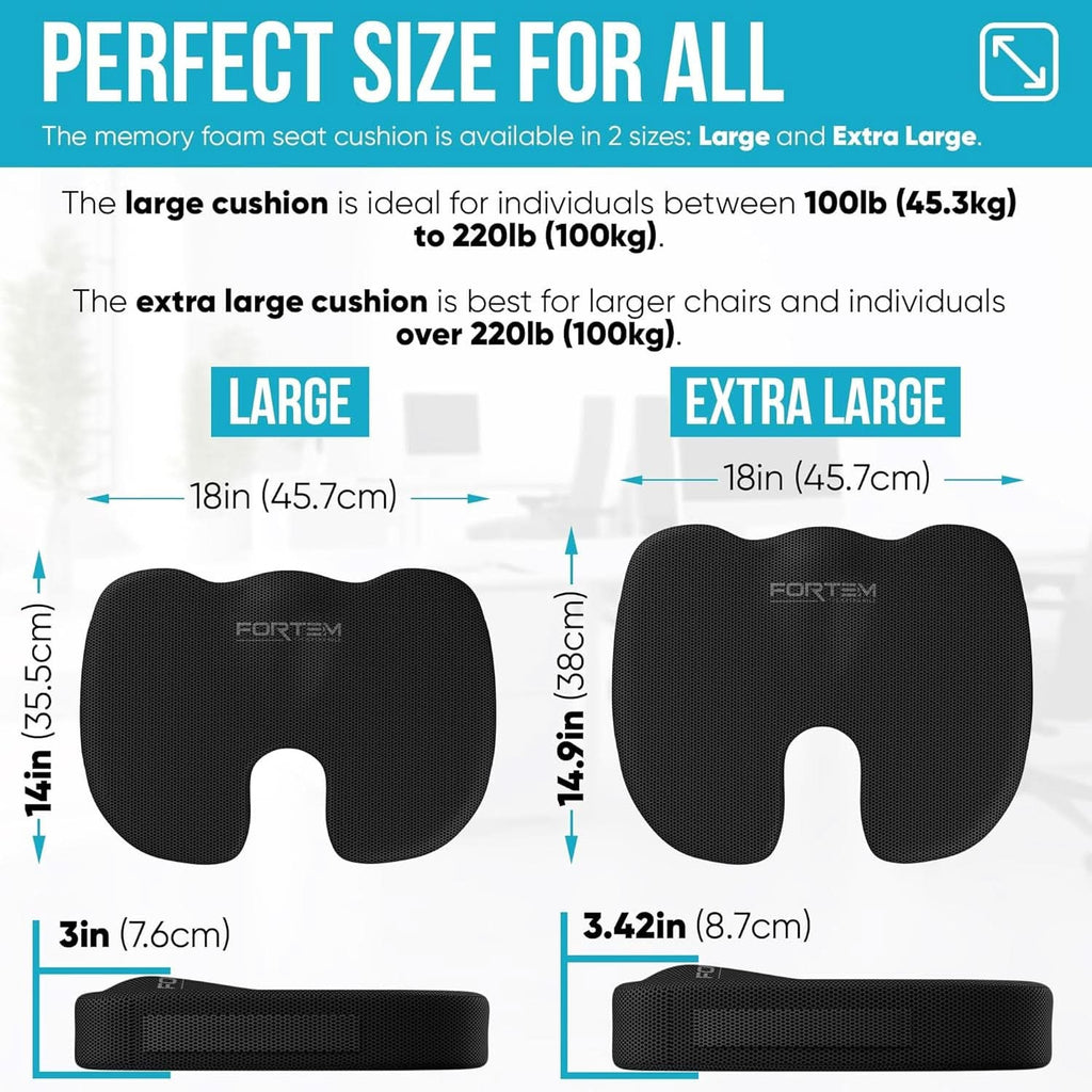 Memory Foam Lumbar Support Seat Cushion For Office Chair-1