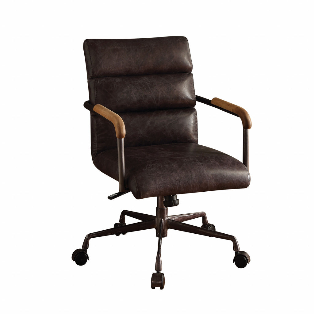 Black Faux Leather Office Chair | Adjustable Swivel, Rolling Casters, Ergonomic Design