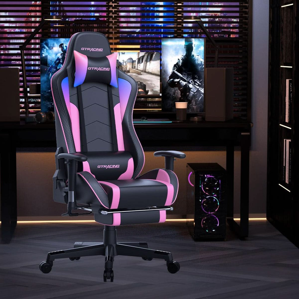 Ergonomic Gaming Chair With Bluetooth Speakers And Footrest-1
