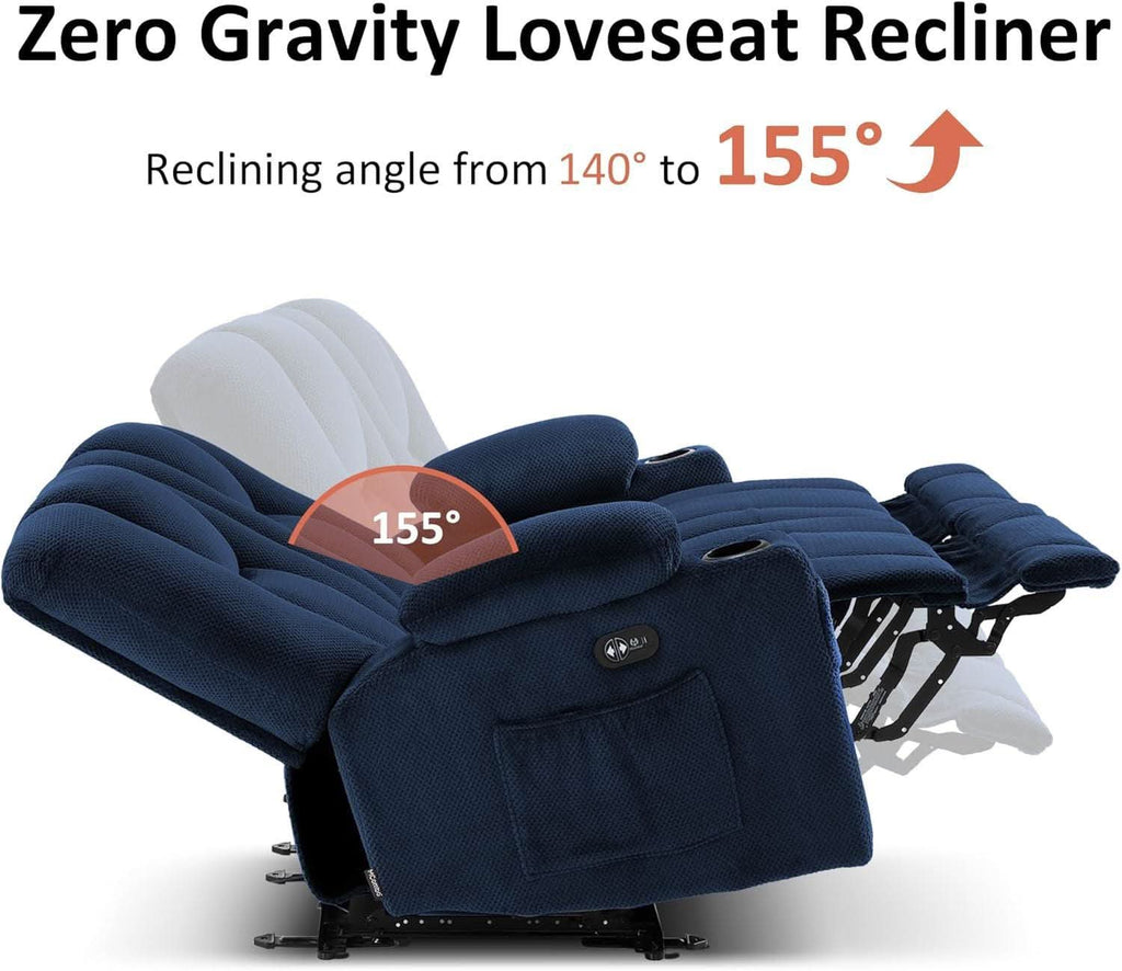 Navy Ultra Premium Zero Gravity Massage Recliner Sofa-3