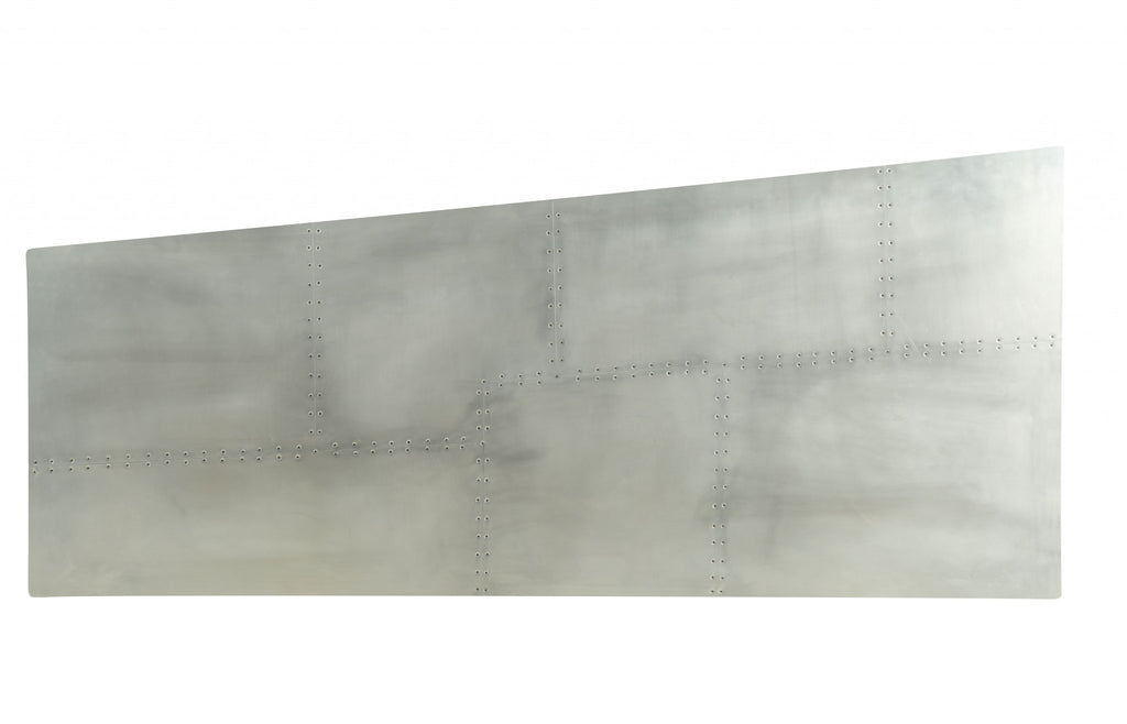 71" Silver Aluminum Writing Desk
