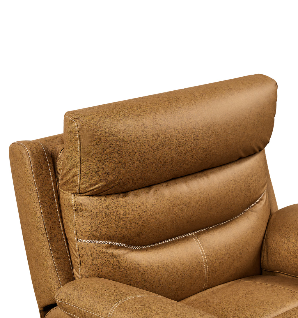 Power Rocker Recliner with 240° Swivel — Yellow/Brown Infinite Position for Living Room