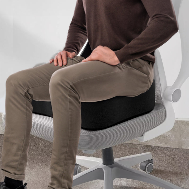 Memory Foam Car Seat Cushion with Coccyx & Lumbar Support — Universal Fit