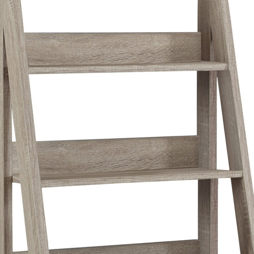 26" Taupe Wood Ladder Desk