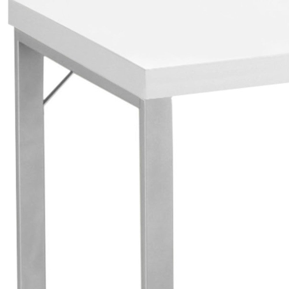 47" White and Silver Computer Desk