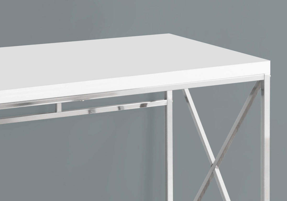 47" White and Silver Computer Desk