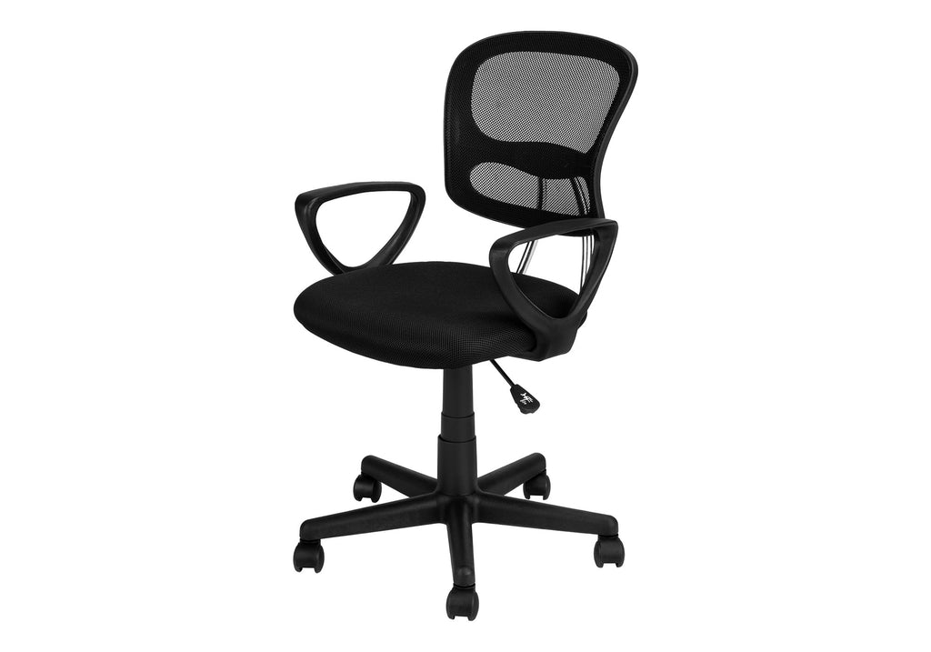 Black Adjustable Height Office Chair | Swivel, Rolling, Ergonomic Seat