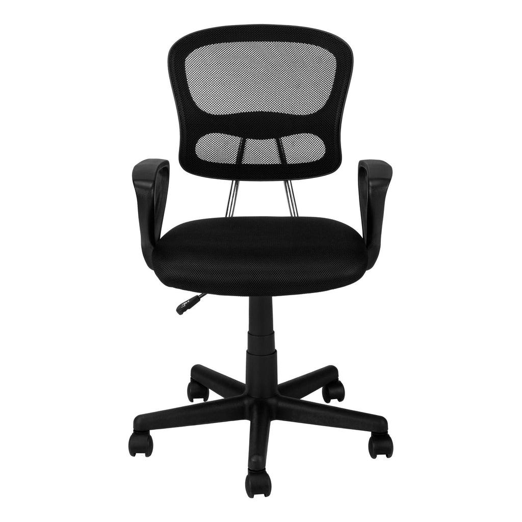 Black Adjustable Height Office Chair | Swivel, Rolling, Ergonomic Seat