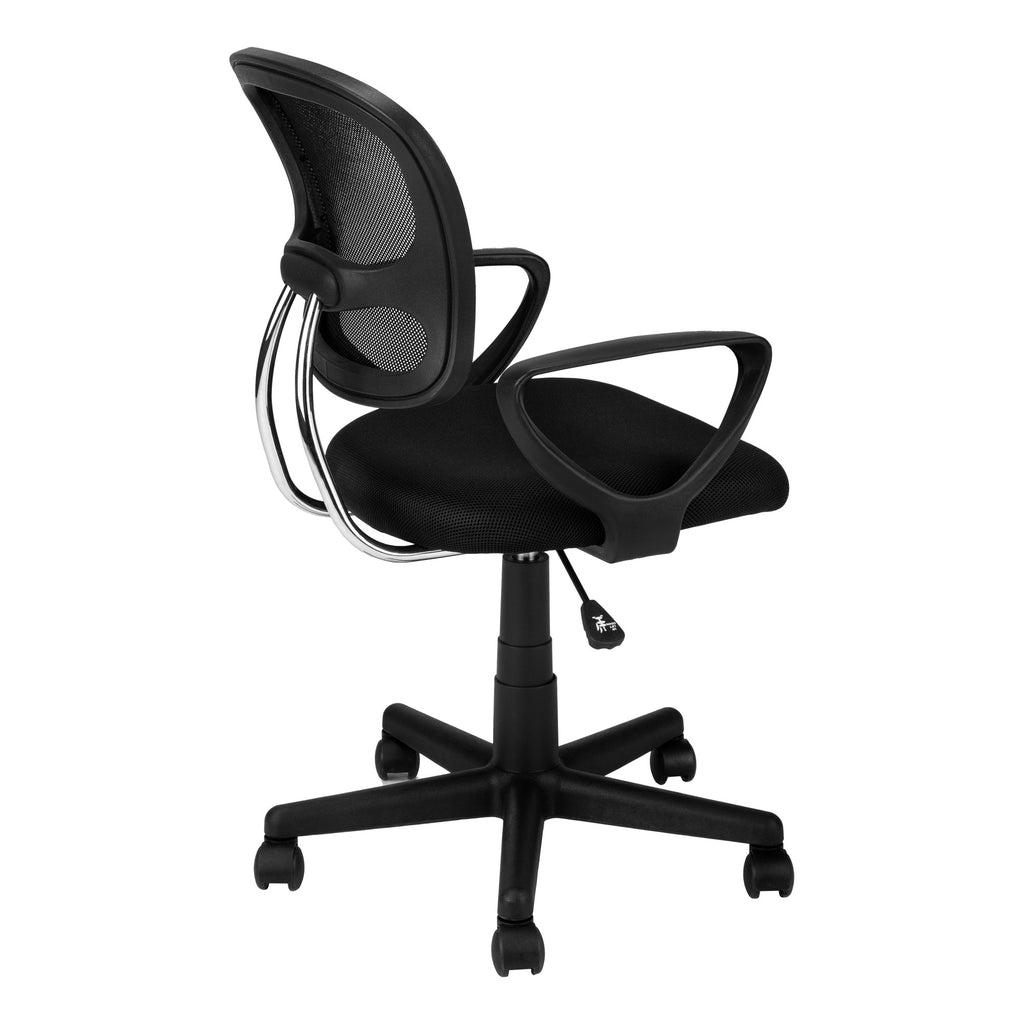 Black Adjustable Height Office Chair | Swivel, Rolling, Ergonomic Seat