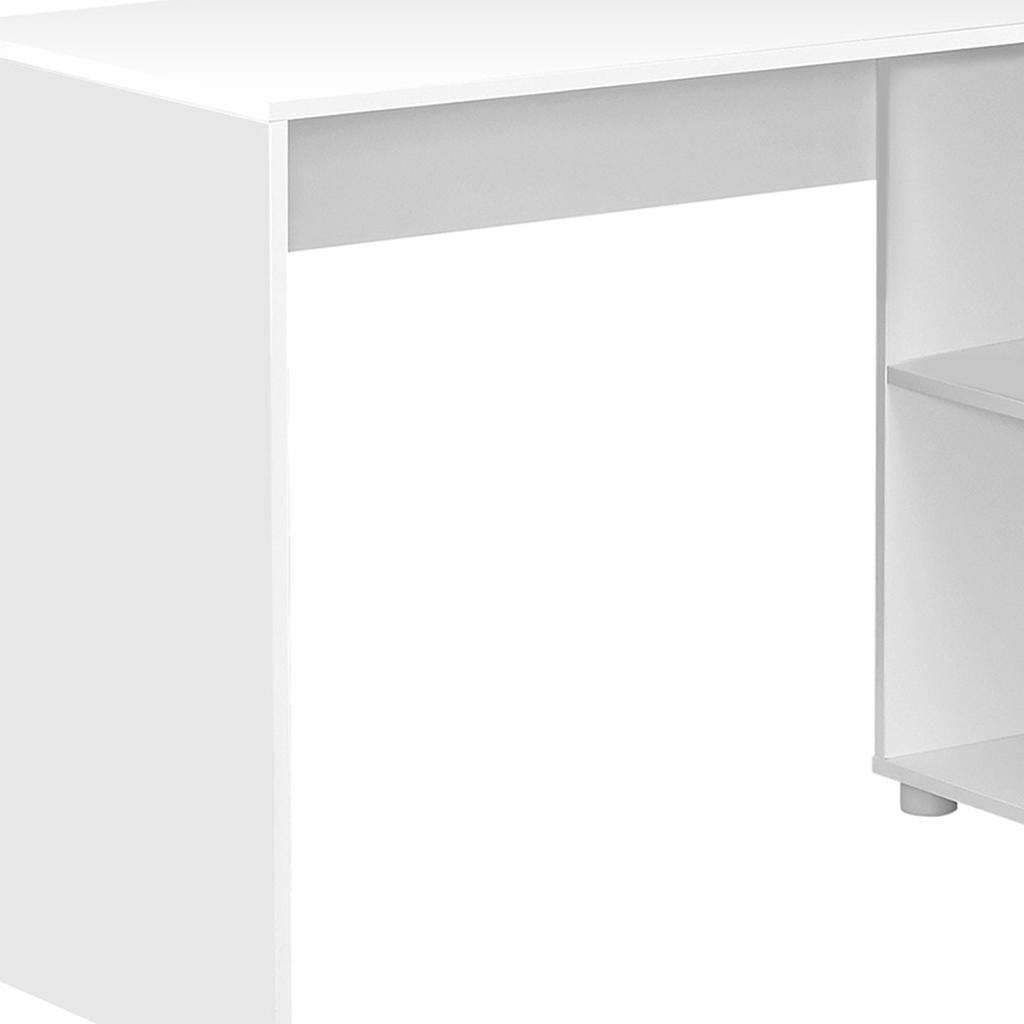 46" White L-Shaped Computer Desk with 2 Drawers