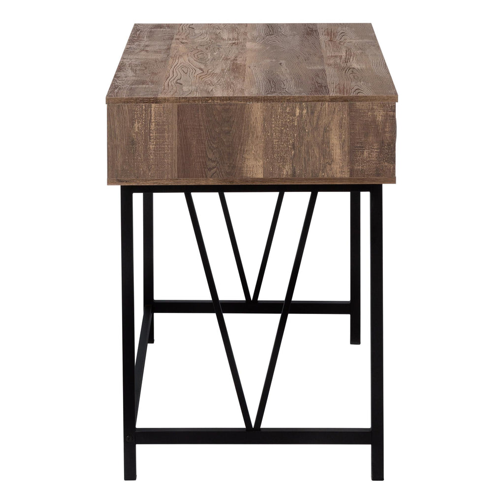 47" Brown and Black Computer Desk with 2 Drawers