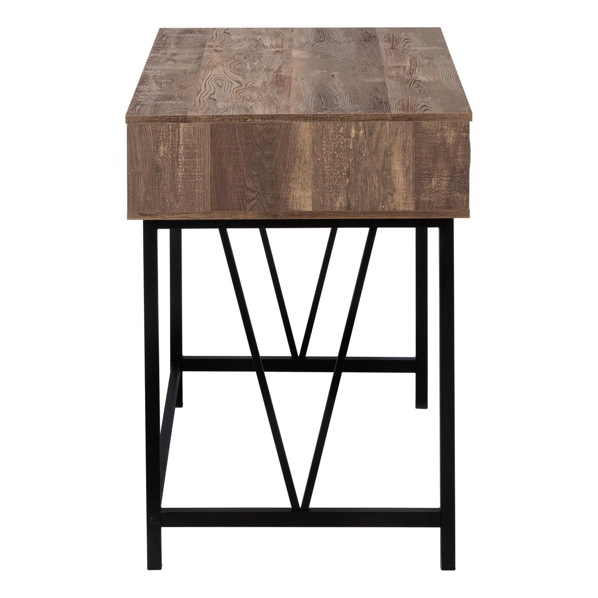 47" Brown and Black Computer Desk with 2 Drawers