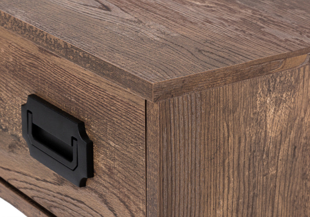 47" Brown and Black Computer Desk with 2 Drawers
