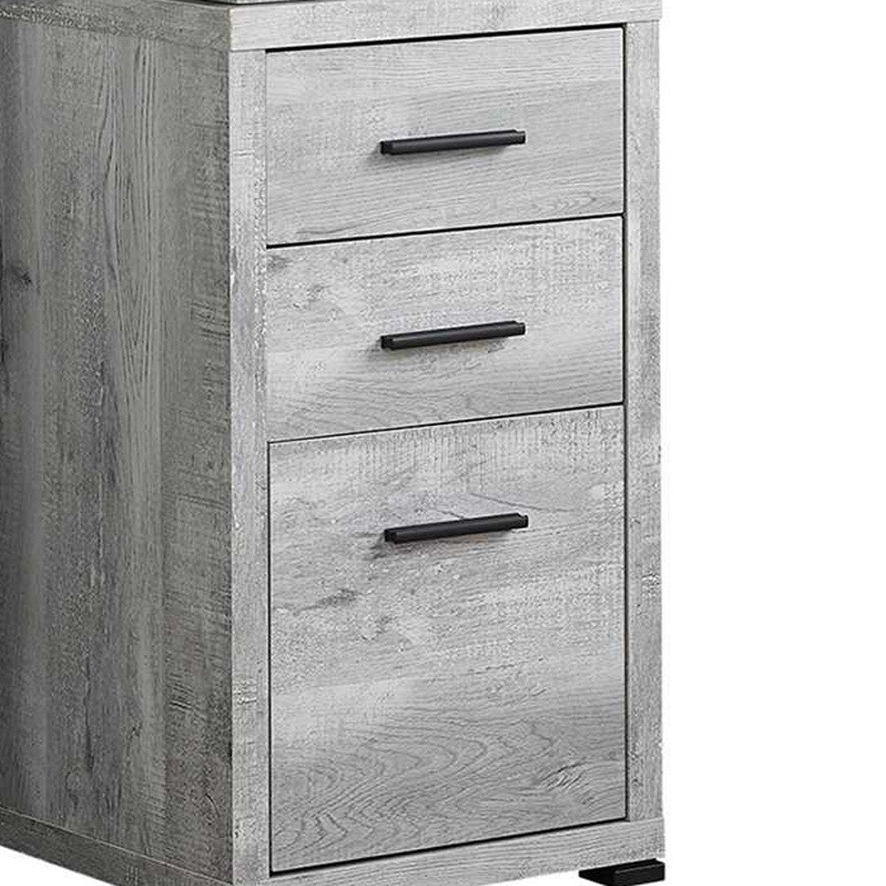 60" Gray L-Shaped Computer Desk with 3 Drawers