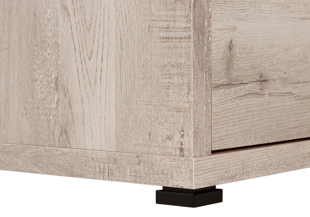 60" Taupe L-Shaped Computer Desk with 3 Drawers