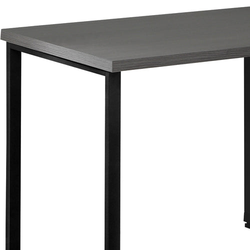 47" Gray and Black L-Shaped Computer Desk with 3 Drawers