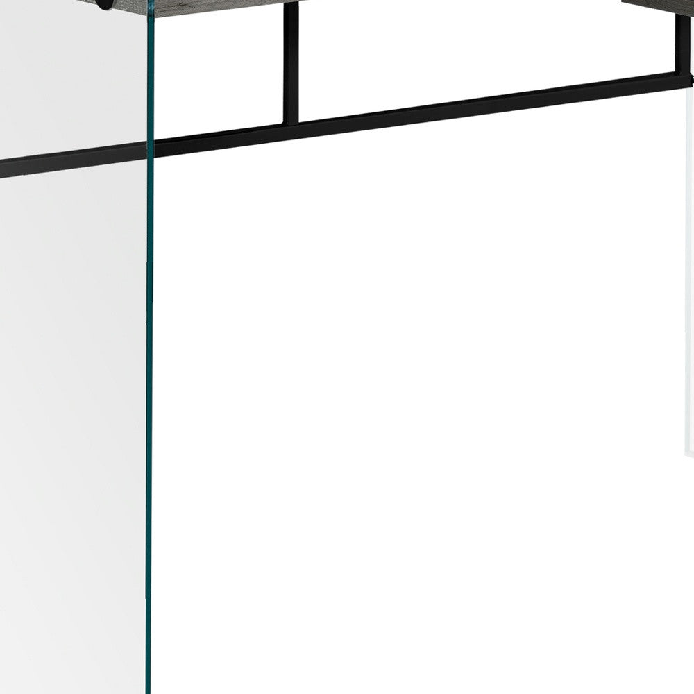 48" Gray and Clear Computer Desk