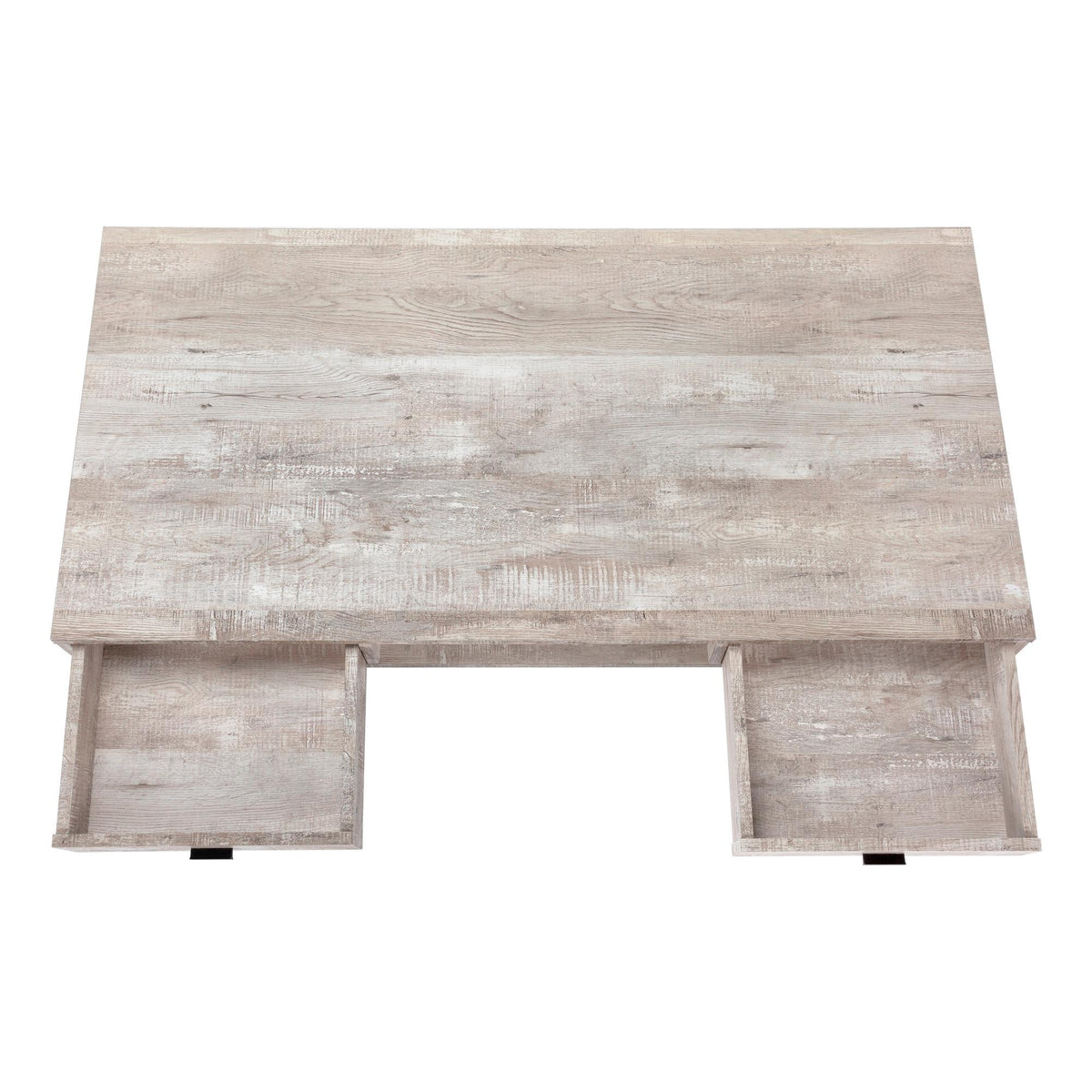 47" Taupe and Black Computer Desk with 2 Drawers