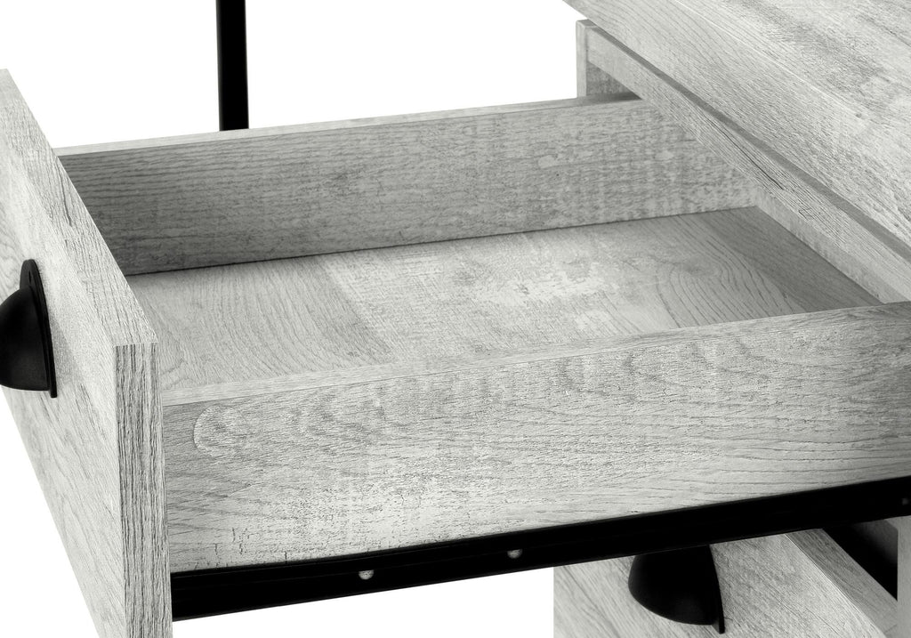 55" Gray and Black Computer Desk with 3 Drawers