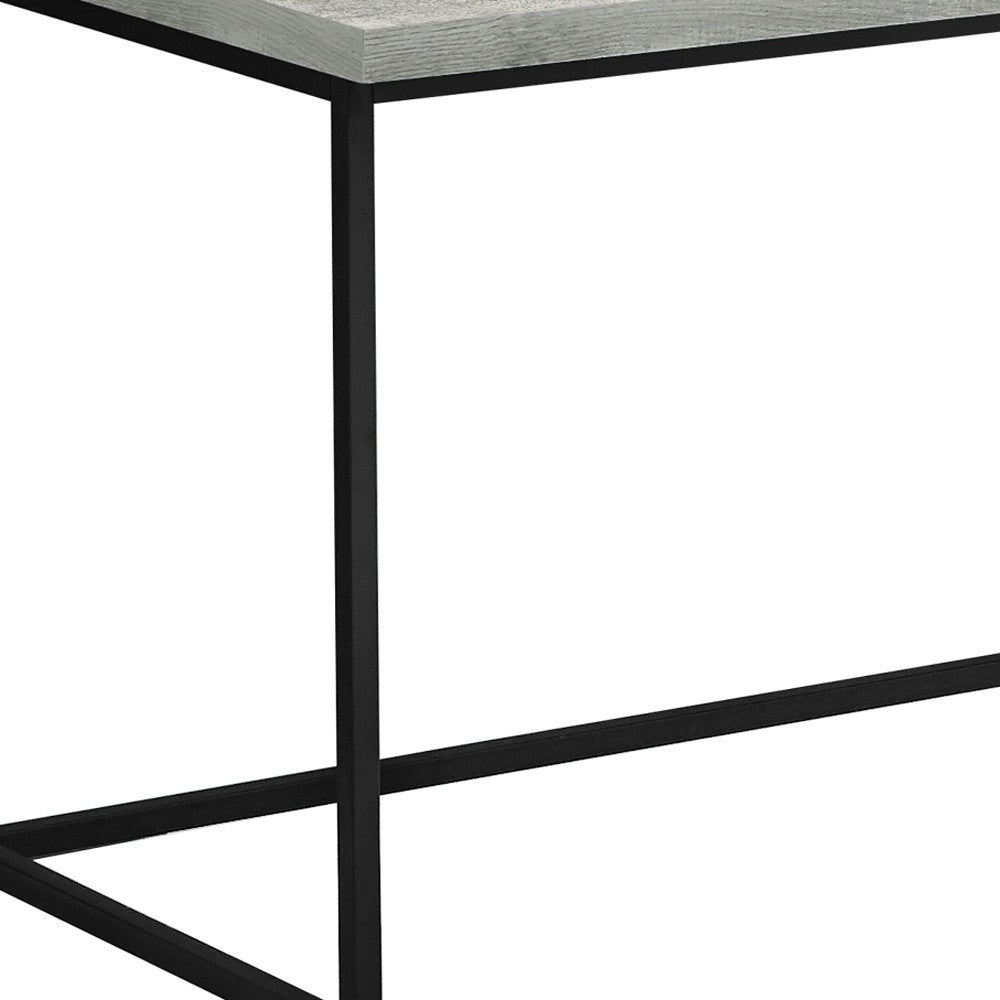 55" Gray and Black Computer Desk with 3 Drawers