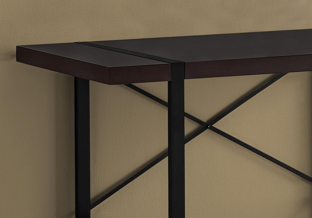 49" Dark Brown and Black Computer Desk