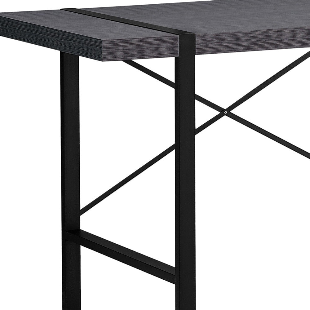 49" Gray and Black Computer Desk
