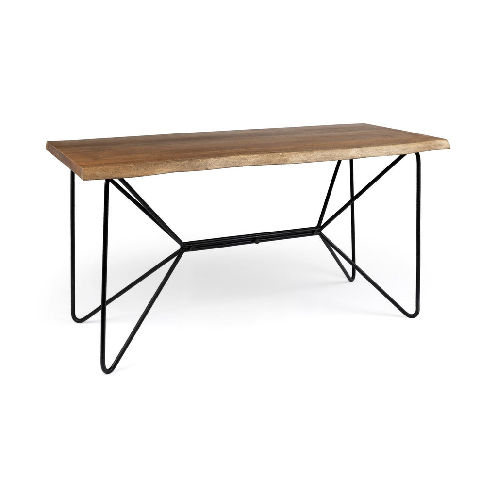 60" Brown and Black Writing Desk