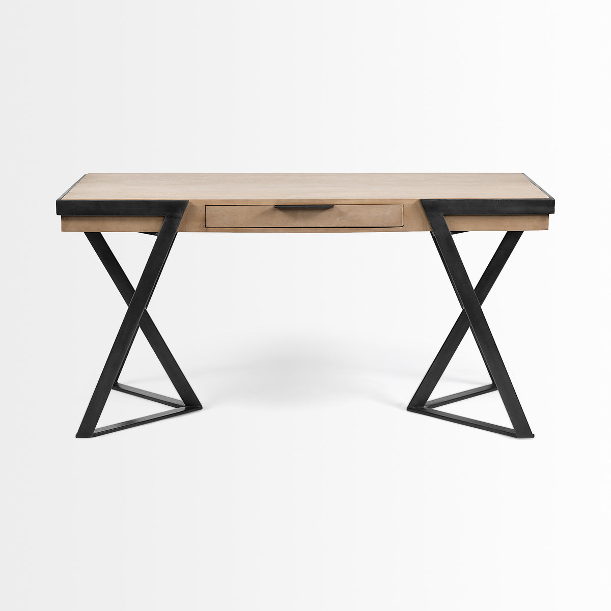 60" Brown and Black Writing Desk