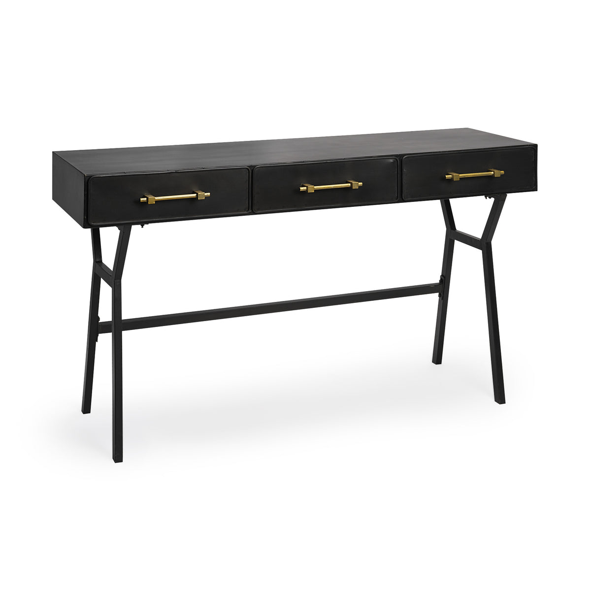 51" Black Writing Desk with 3 Drawers