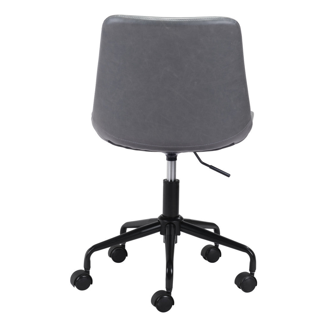 Gray & Black Adjustable Swivel Faux Leather Office Chair | Rolling Casters, Ergonomic Design
