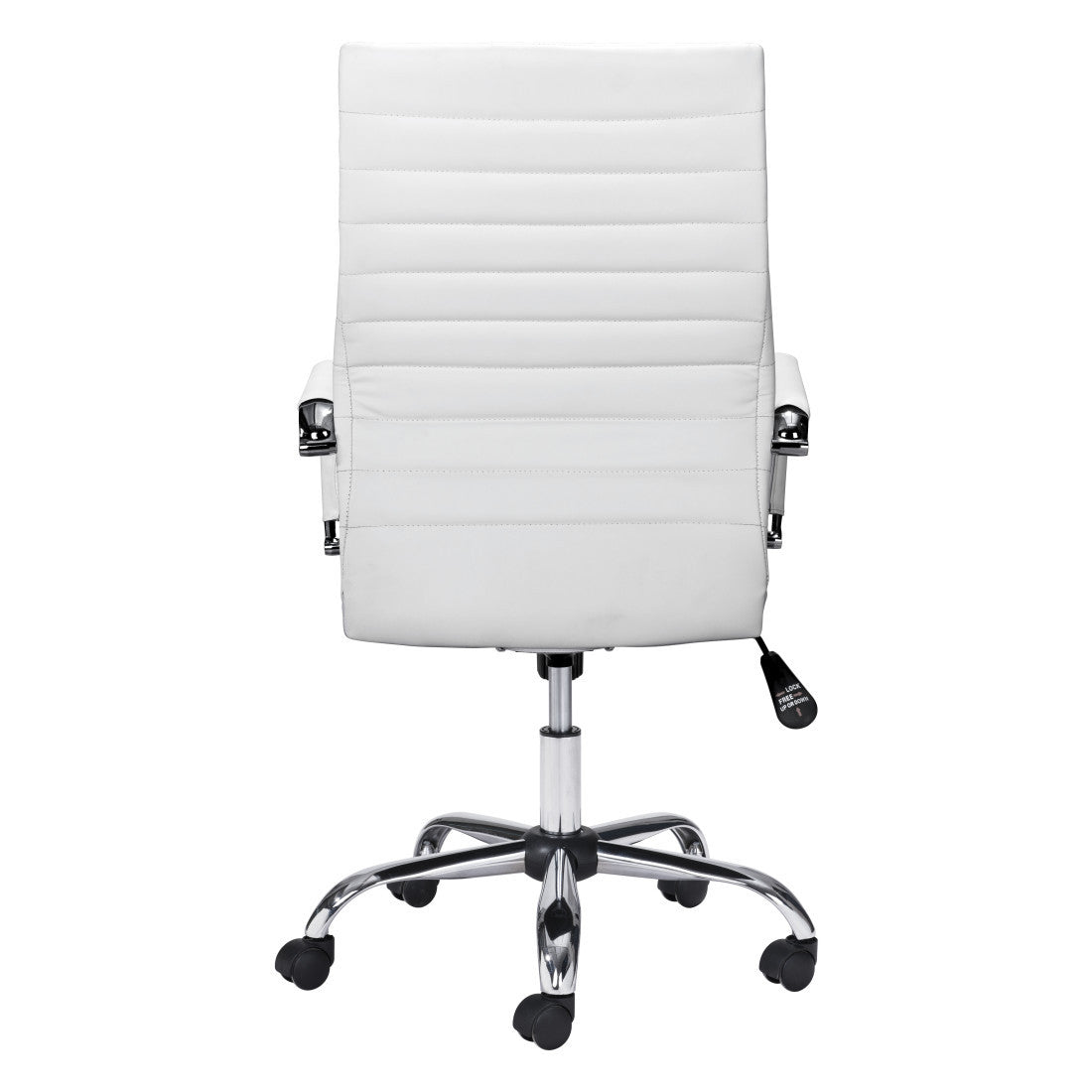 White & Silver Adjustable Swivel Faux Leather Conference Chair | Rolling, Ergonomic Design