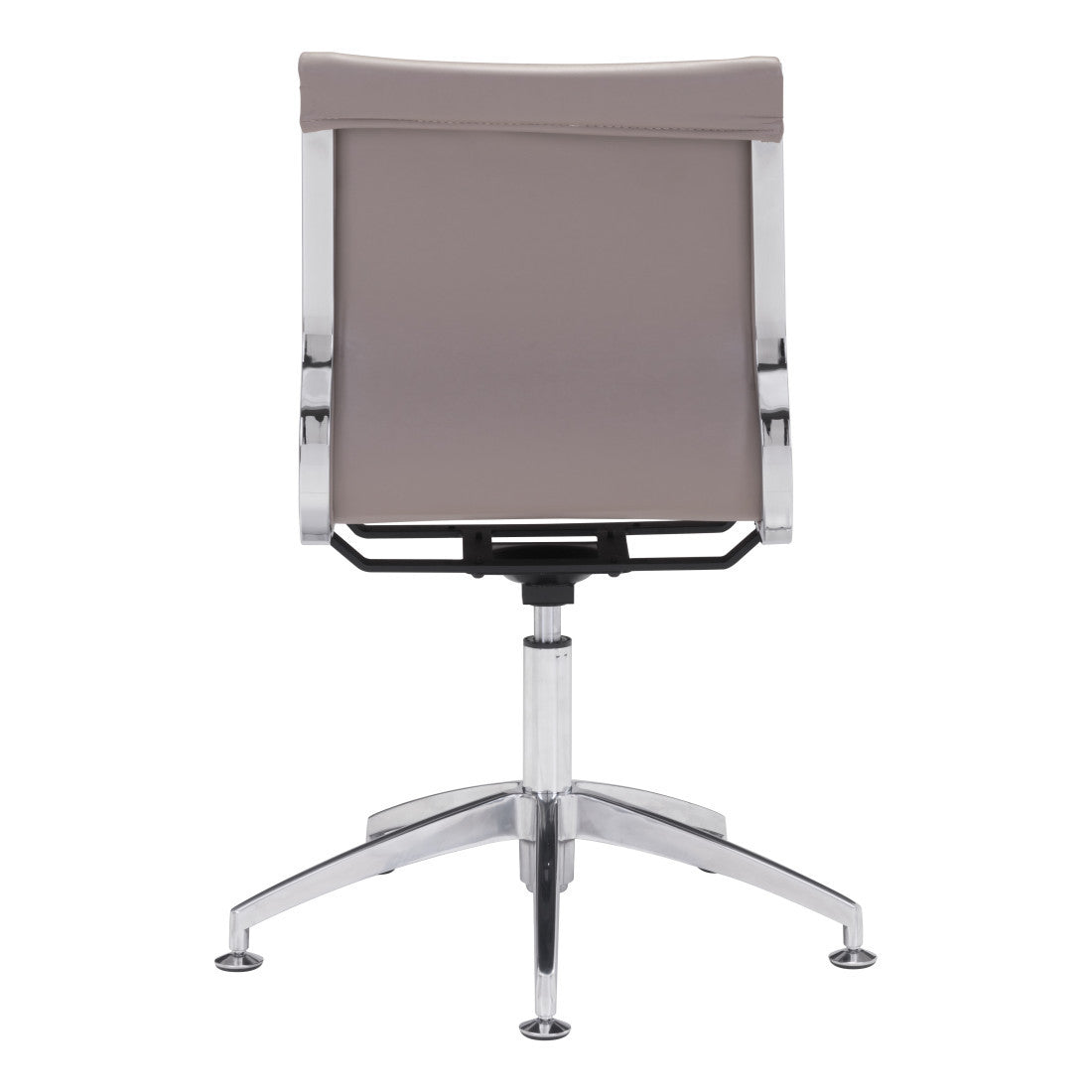 Taupe & Silver Swivel Faux Leather Conference Chair | Rolling, Professional Comfort