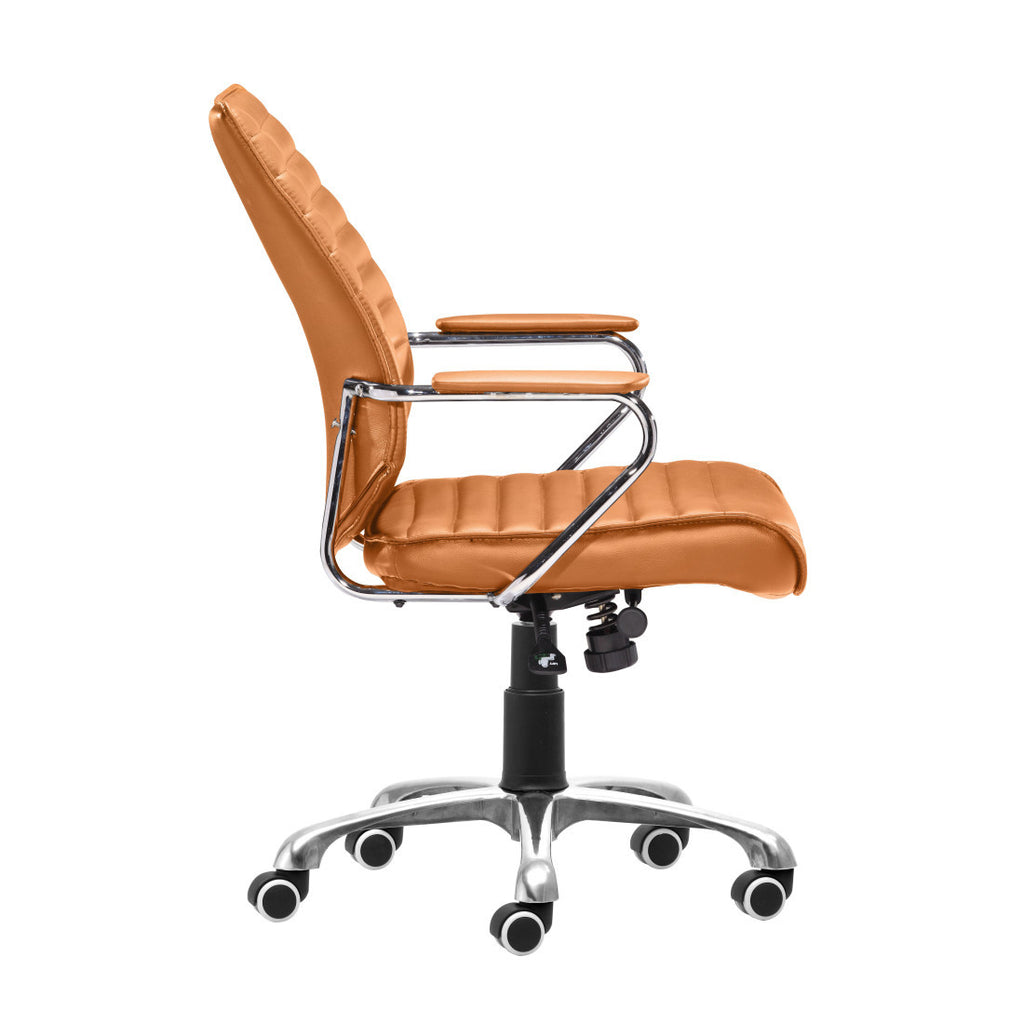 Orange & Silver Adjustable Swivel Faux Leather Executive Office Chair | Rolling, Bold Style