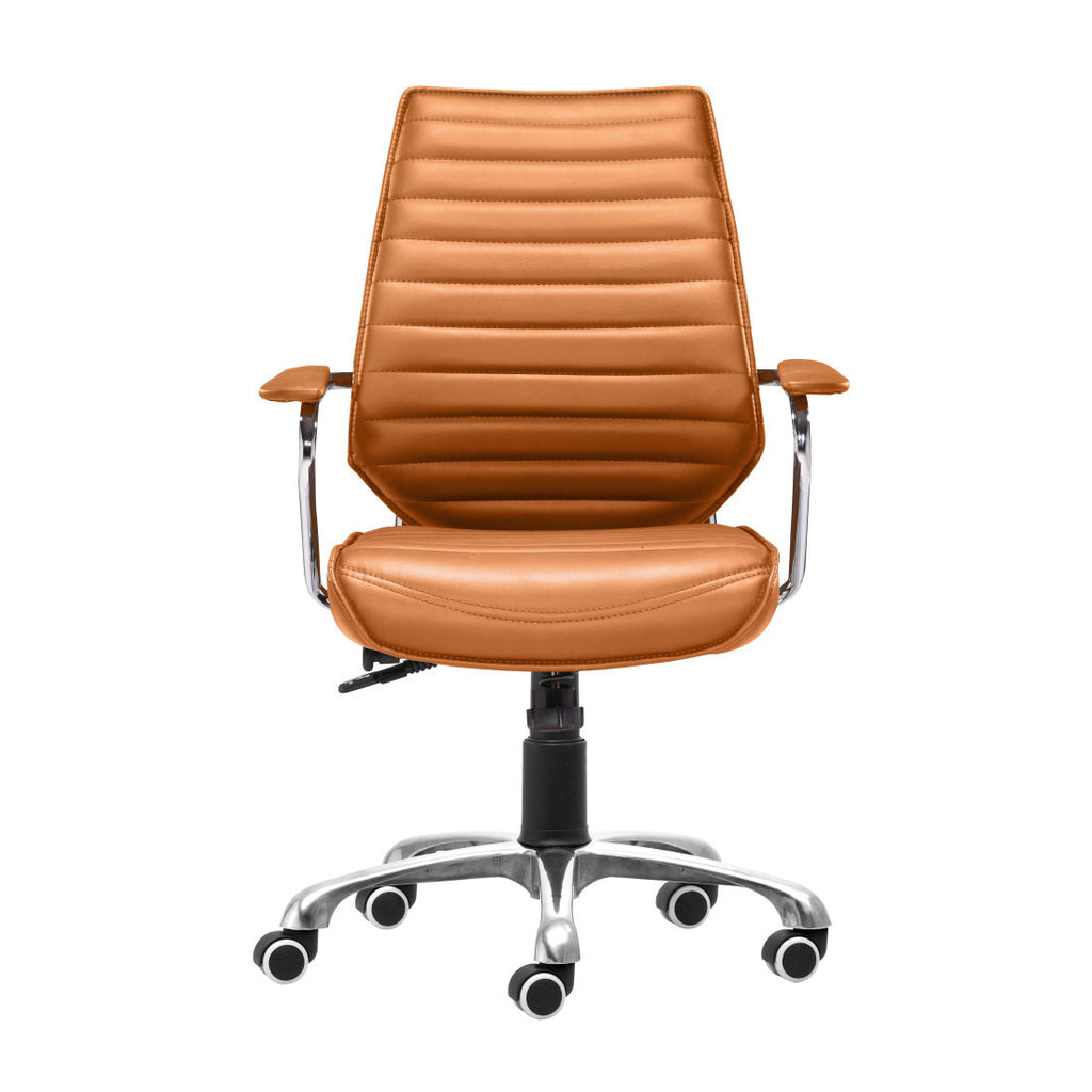Orange & Silver Adjustable Swivel Faux Leather Executive Office Chair | Rolling, Bold Style