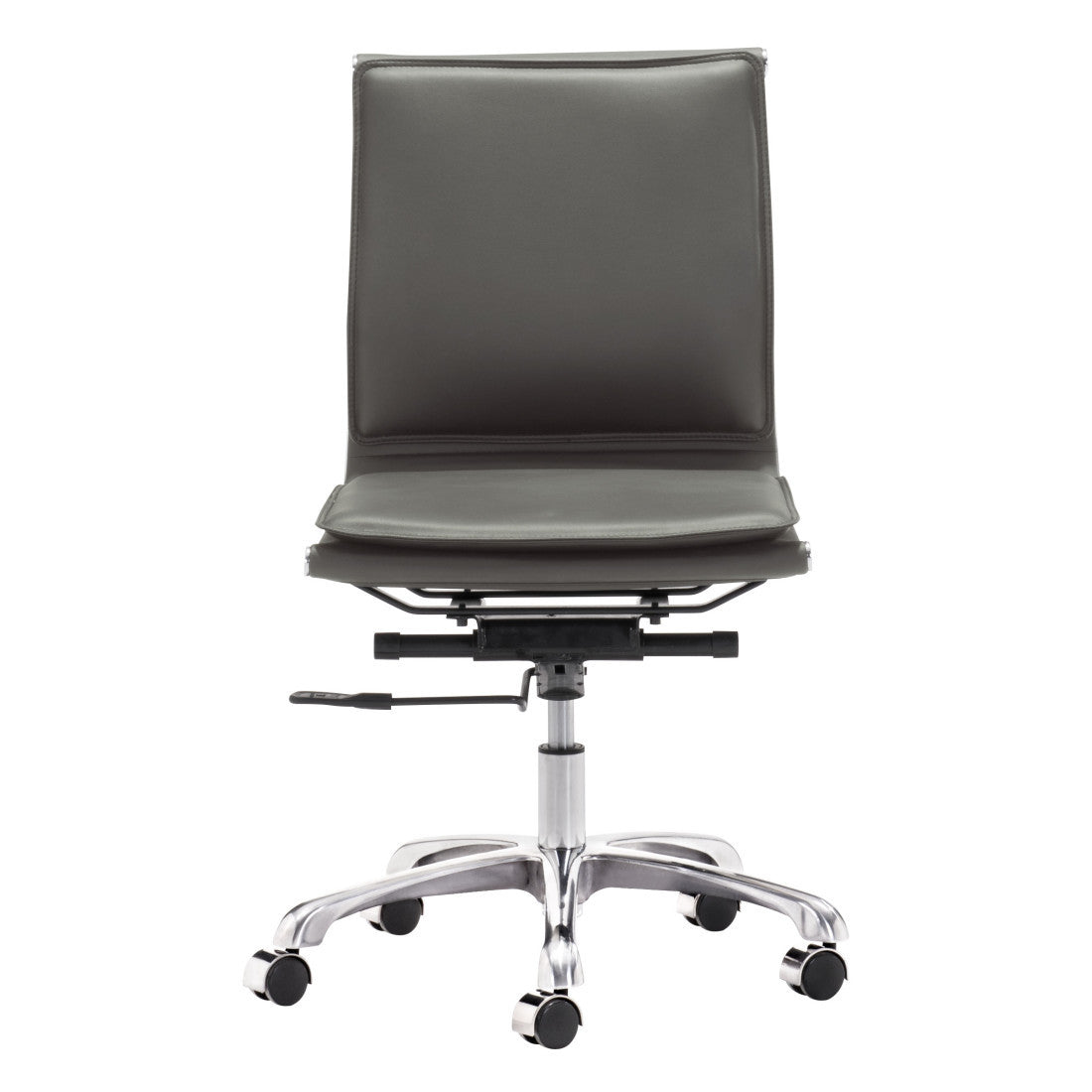 Gray & Silver Adjustable Swivel Faux Leather Executive Office Chair | Rolling, Ergonomic Design