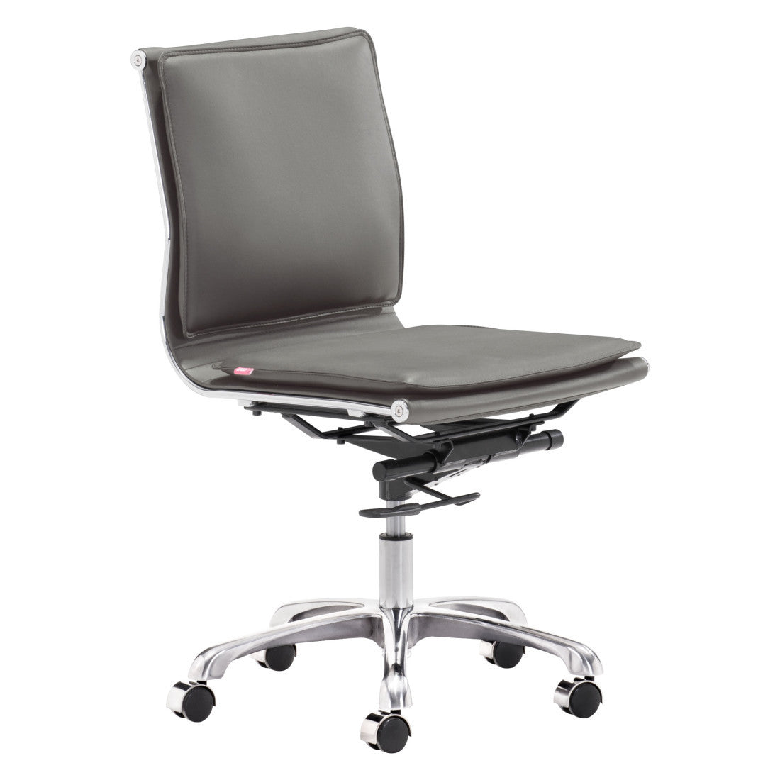 Gray & Silver Adjustable Swivel Faux Leather Executive Office Chair | Rolling, Ergonomic Design