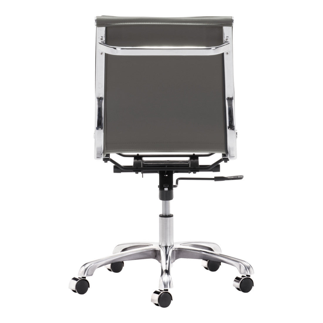 Gray & Silver Adjustable Swivel Faux Leather Executive Office Chair | Rolling, Ergonomic Design