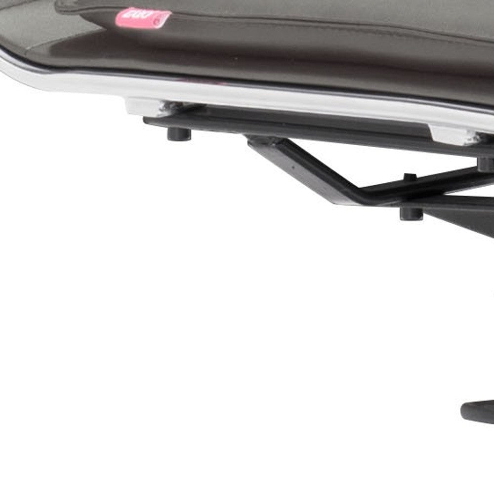 Gray & Silver Adjustable Swivel Faux Leather Executive Office Chair | Rolling, Ergonomic Design