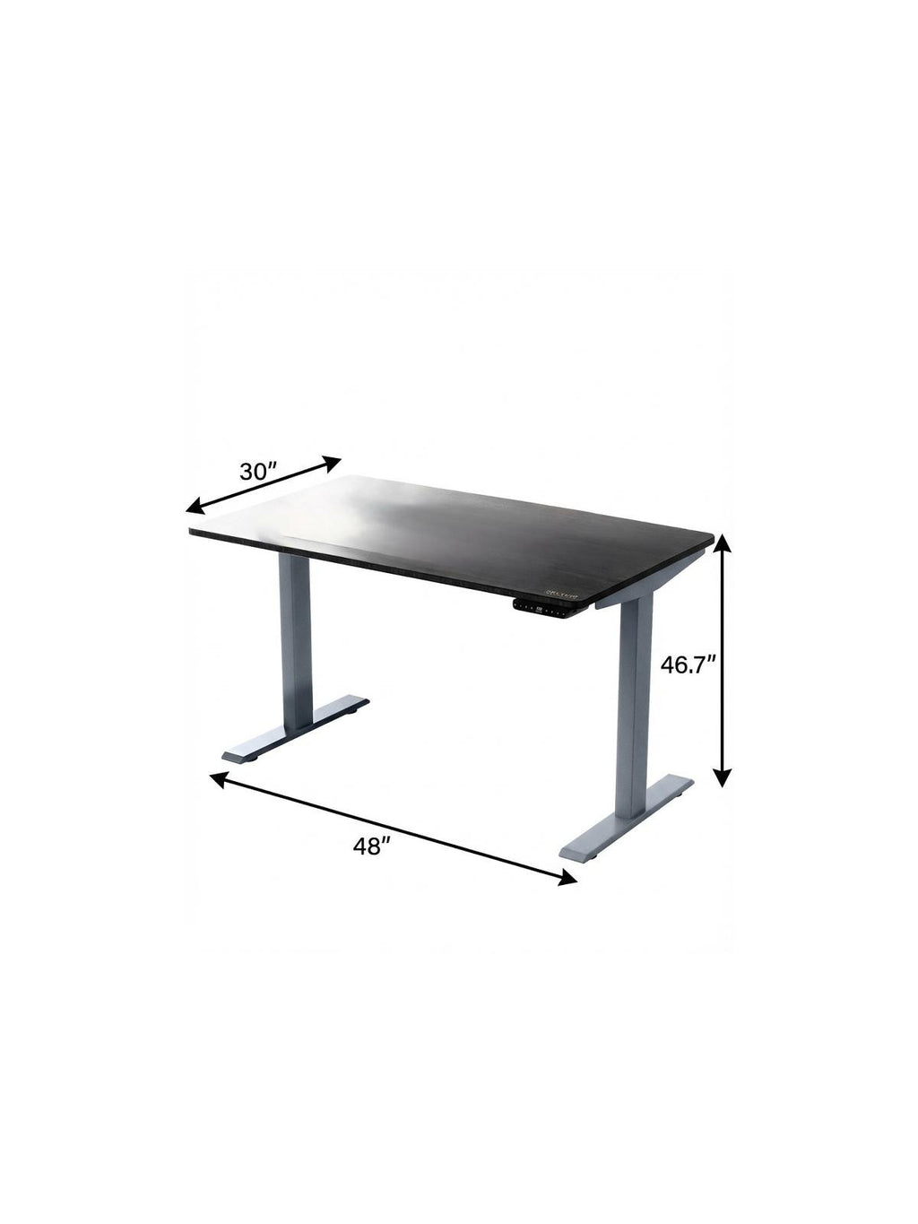 48" Black and Gray Stainless Steel Adjustable Standing Desk