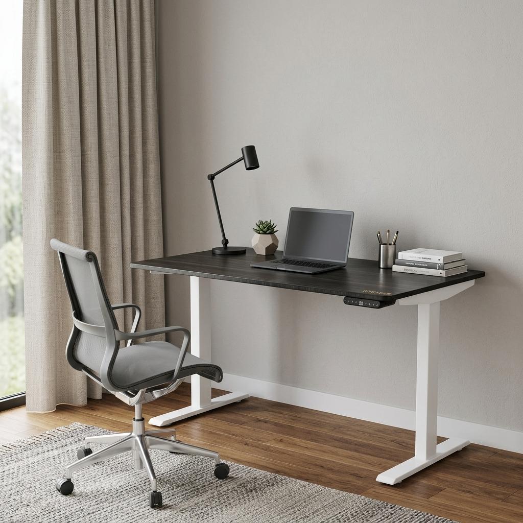 48" Black and White Stainless Steel Adjustable Standing Desk