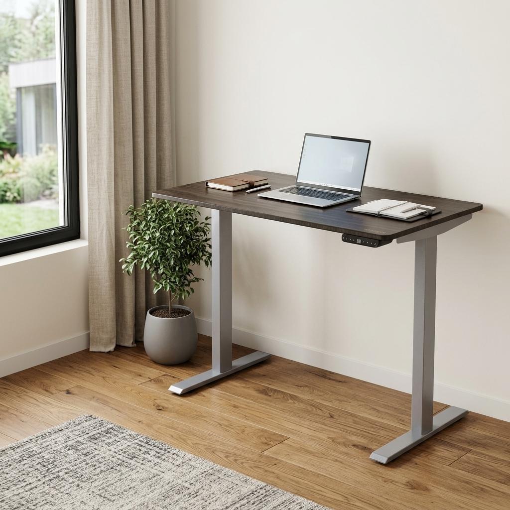 60" Black and Gray Stainless Steel Rolling Standing Desk