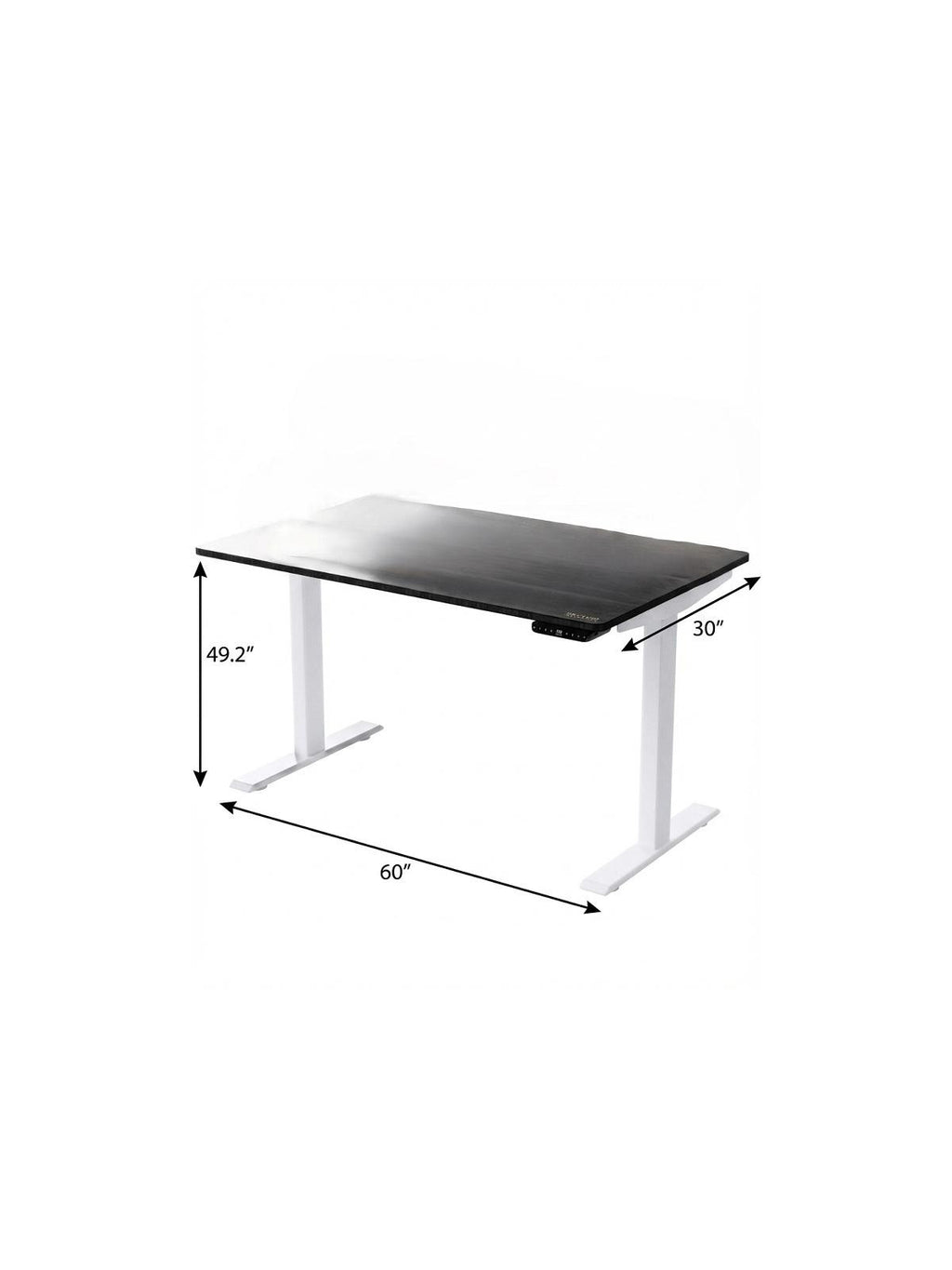 60" Black and White Stainless Steel Adjustable Standing Desk
