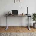 48" Black and Gray Stainless Steel Adjustable Computer Desk