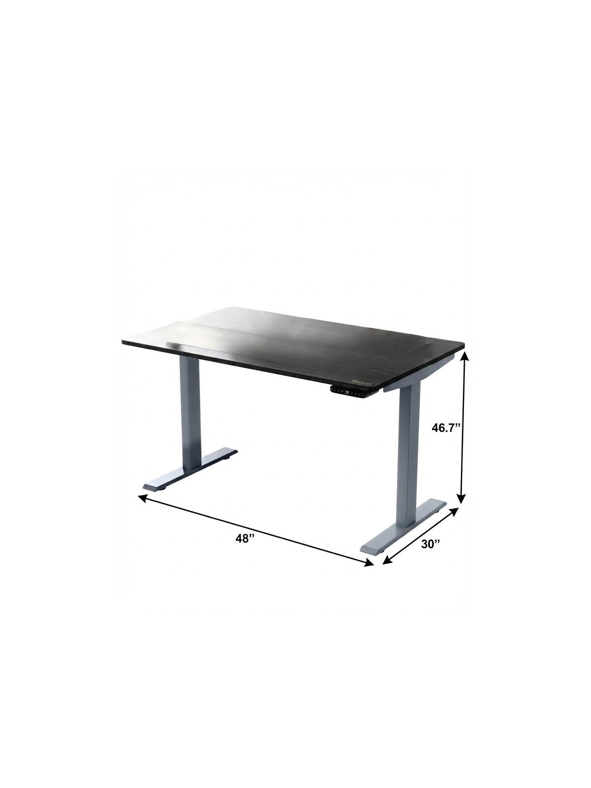 48" Black and Gray Stainless Steel Adjustable Computer Desk