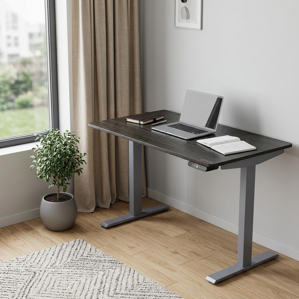 48" Black and Gray Adjustable Standing Desk