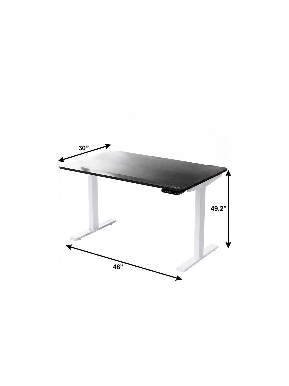 48" Black and White Stainless Steel Adjustable Computer Desk