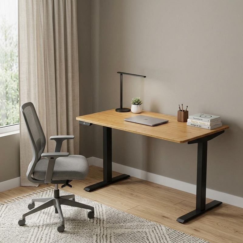 48" Brown and Black Adjustable Standing Desk